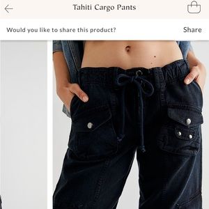 Free people Tahiti cargo pants in black